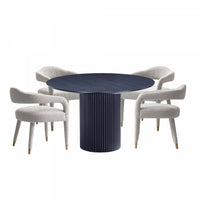 Aspen and Hathaway Modern Industry Chic 5-Piece Dining Set in Gold Dust and Black