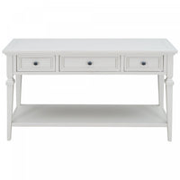 Sabina Solid Wood Console Table With 3 Drawers And Shelf - Antique White 