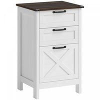 HOMCOM 3 Drawer File Cabinet Filing Cabinet for A4 Letter Size White