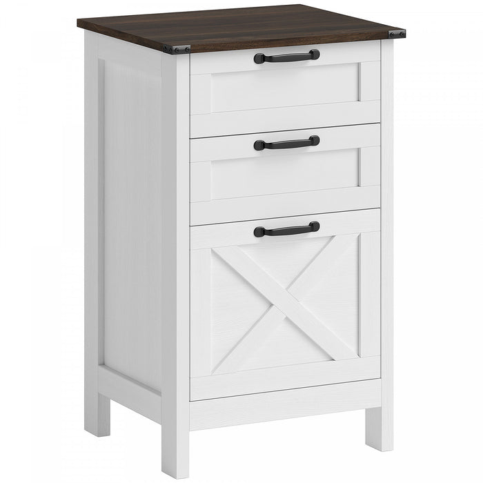 HOMCOM 3 Drawer File Cabinet Filing Cabinet for A4 Letter Size White