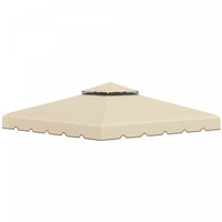 Outsunny 9.8'x9.8' Double Roof Gazebo Replacement Canopy Top Cover, Beige