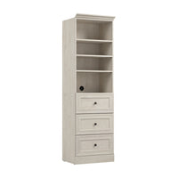 Bestar Versatile 25 W Closet Organizer with Drawers - Linen White Oak