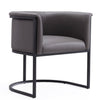 Manhattan Comfort Cosmopolitan Faux Leather Dining Chair - Pebble & Black