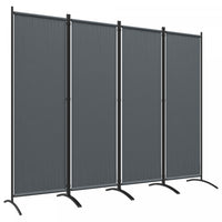 Outsunny Room Divider, 5.6ft Folding Privacy Screen, Dark Grey