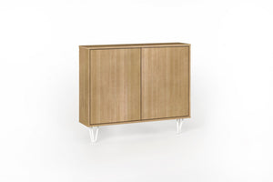 Nordika Slim 2-Door Storage Cabinet - Golden Maple
