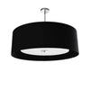 Dainolite Helena 4 Light Pendant 22\" Dia Polished Chrome Finish Black Shade White Diffuser Lamp