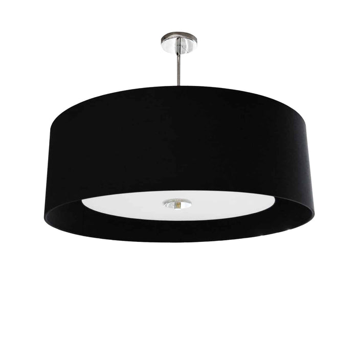 Dainolite Helena 4 Light Pendant 22\" Dia Polished Chrome Finish Black Shade White Diffuser Lamp