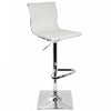 LumiSource Masters Faux Leather Contemporary Adjustable Barstool with Swivel - White