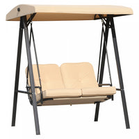 Outsunny 2 Seater Covered Outdoor Swing Chair Porch Swing Bench Lounger Hammock With Removable Cushi