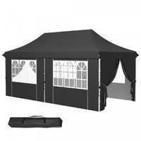 Outsunny 10 X 20ft Pop Up Canopy Tent With 6 Removable Sidewalls, Height Adjustable Large Instant Sh