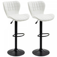 HOMCOM Bar Stools Set of 2 Adjustable Height Swivel Bar Chairs PU Leather