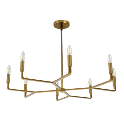 Dainolite Colette 8 Light Chandelier Aged Brass Lamp|Lustre Colette de Dainolite avec fini laiton vieilli et 8 ampoules