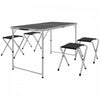 Outsunny Folding Picnic Table Camping Table and Chairs Use for Picnic Black