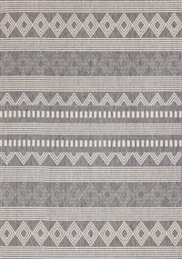 Jackson Grey White Patterned Rows Rug, 5'3