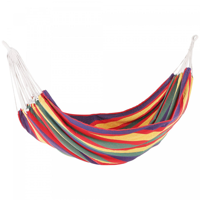 Outsunny 83\"x59\" Outdoor Hammock Bed Swing Chair, Patio Lounge Garden Camping Hiking Travel Hammock Only For Backyard, Garden, Mixed-red