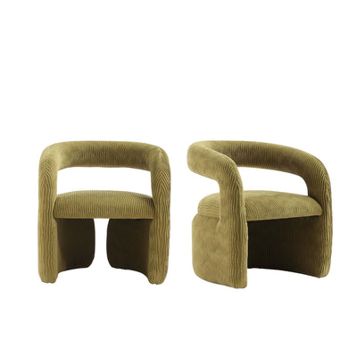 Corvette Mid-Century Modern Velvet Lounge Chair in Olive Green - Set of 2 | Fauteuil lounge Corvette style milieu du siecle en velours vert olive - Lot de 2