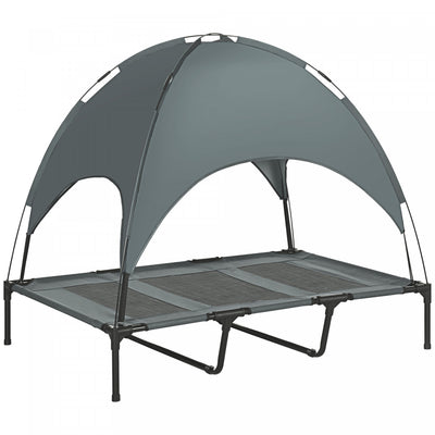 Pawhut Elevated Cooling Pet Bed Portable Raised Dog Cot With Canopy For Xl Sized Dogs, Indoor & Outd|Pawhut Lit Sureleve Pour Animal Domestique Lit Pour Chien Portable Exterieur Et Interieur Tente De L