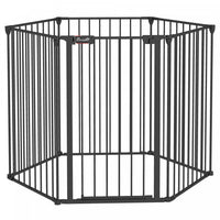Pawhut 48inch 6-panel Dog Playpen, Foldable Dog Pen, Metal Rabbit Run, Pet Crate Fence With Door For