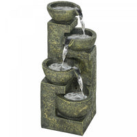 Outsunny Outdoor Fountain With Adjustable Flow, Stone Look