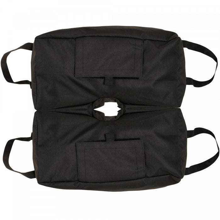 Outsunny 2pc Umbrella Base, Weight Bag w/ Scoop Up 55lbs, Black