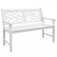Outsunny Wooden Garden Bench W/ Slatted Seat & Back, White