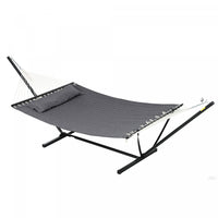 Outsunny Quilted Double Hammock With Stand And Pillow 2 Person Hammock