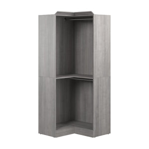 Bestar Versatile 36 W Corner Closet Organizer - Platinum Grey