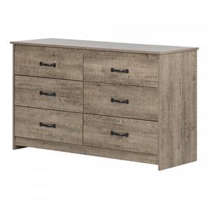 Tassio 6-Drawer Dresser Weathered Oak - South Shore