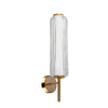 Dainolite Ramona LED Wall Sconce 10w Aged Brass Clear Fluted Glass Lamp
