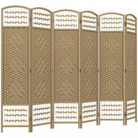 HOMCOM 5.6ft Folding Room Divider, Freestanding Privacy Screen, Natural