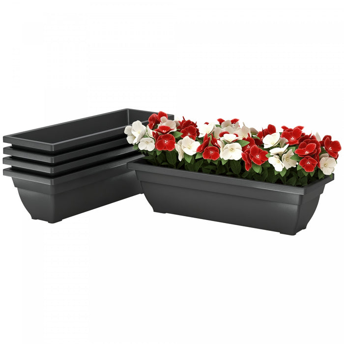 Outsunny 5 Pack 23 Inches Window Boxes Planters, Black