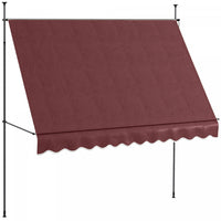 Outsunny 10' X 4' Retractable Awning, Freestanding & Non-screw, Wine Red