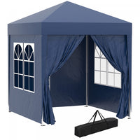 Outsunny 6.6'x6.6' Pop Up Gazebo Canopy Tent With Sidewalls, Instant Sun Shelter, With Carry Bag, Fo