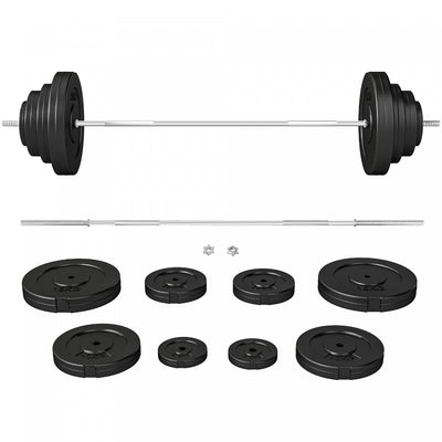 Soozier 154 lbs Barbell Weight Set, Adjustable Weights for Home Gym