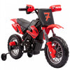 Qaba 12V Kids Electric Motorcycle, Battery Powered Ride on Motorcycle with Training Wheels, Electric Dirt Bike with Rear Suspension, Horn for Boys Girls 3-6 Years, Red
