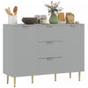 HOMCOM Sideboard Buffet Cabine w/ 3 Drawers and Adjustable Shelves, Grey