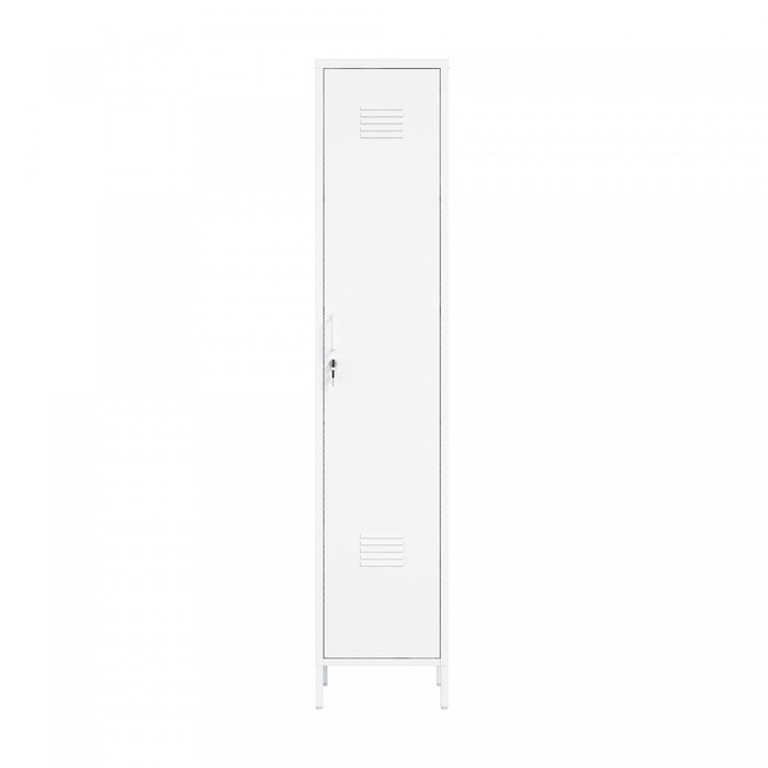 Naomi Modern 15\" Metal Storage Cabinet in White Armoire