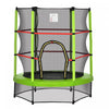 Outsunny Φ55\" Kids Trampoline With Enclosure Net Steel Frame Indoor Round Bouncer Rebounder Age 3 To 6 Years Old Green