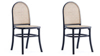 Manhattan Comfort Set of 2 Paragon Dining Chairs - Black Cane