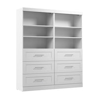 Bestar Pur 72 W Closet Organizer with Drawers - White