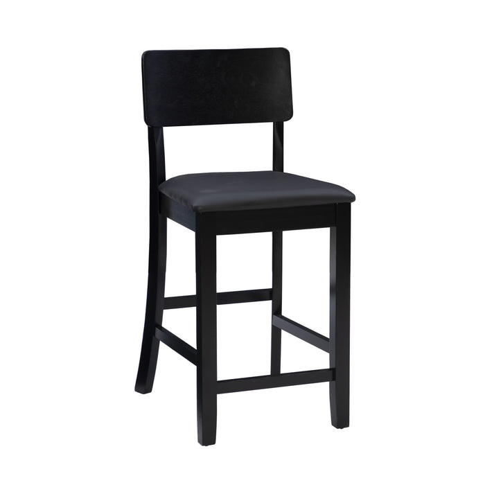 Torino Faux Leather Contemporary Counter-Height Stool - Black