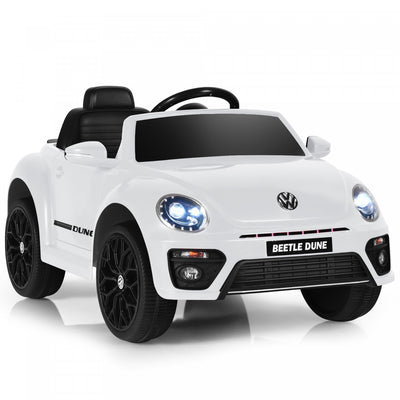 Costway 12v Kids Ride On Car Licensed Volkswagen Beetle W/ Remote Control & Music White