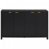 Ted 55\" Fluted Buffet Cabinet With Storage And Adjustable Shelves - Black