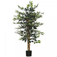 HOMCOM 4.3FT Artificial Ficus Tree for Indoor Decoration