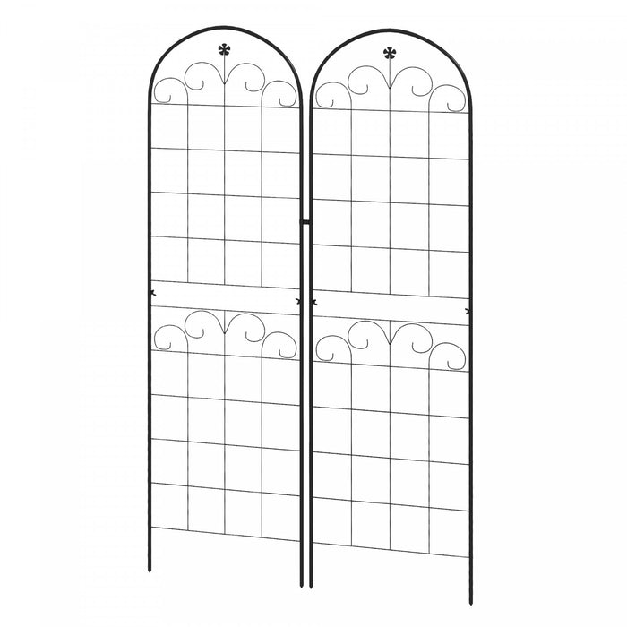 Outsunny 2 Pcs Garden Trellis For Climbing Plants, Outdoor Metal Trellis