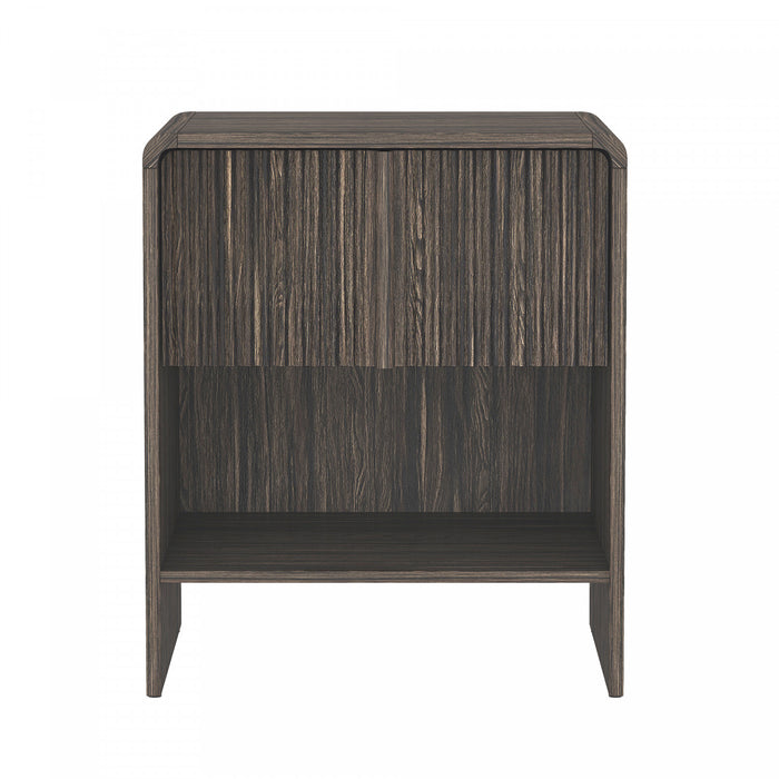 Novara Contemporary 22\" Nightstand in Jacobean Walnut (1-Drawer)