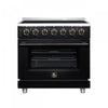 Forno Massimo 36 Inch Freestanding Electric Range, 5 radiant burners, 5.36 cu.ft., Black- FFSEL6020-36BLK | Cuisiniere electrique Massimo de 36 po, 5 foyers radiants, 5,36 pi³, noir – FFSEL6020-36BLK