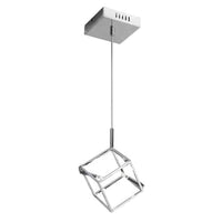 Dainolite Cubo 2 Light Pendant Cube Frame Polished Chrome Finish Lamp