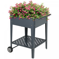 Outsunny Raised Garden Bed With Wheels, 25