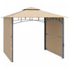 Outsunny 10' X 10' Patio Gazebo With Expandable Side Awnings, Outdoor Canopy Shelter With Double Vented Roof And Steel Frame, For Lawn, Backyard And Deck, Beige